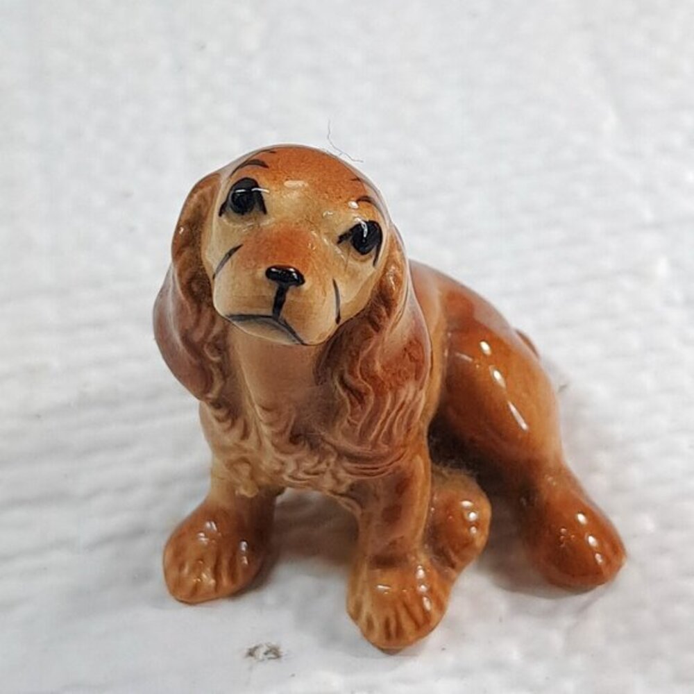 Vintage Hagen‎ Renaker Cocker Spaniel Dog sitting Figurine Miniature mini READ